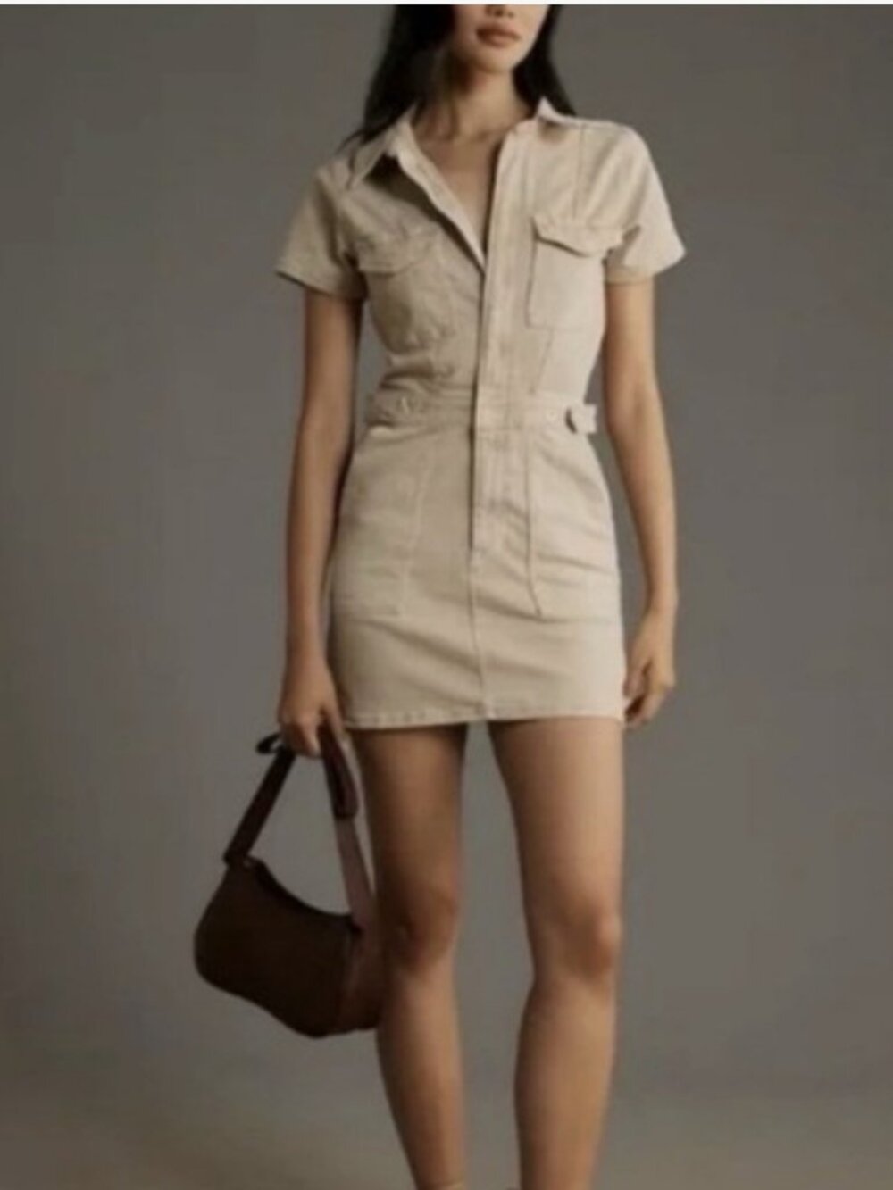 Good American Fit For Success Utility Shirt Dress MEDIUM New With Tags